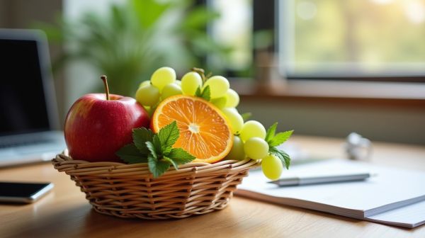 Optimiser votre pause gourmande avec un panier de fruits au bureau